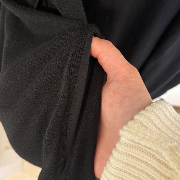 Lululemon Black Cotton Cashmere Wrap Sweater NO BELT Sz 10 - Picture 6 of 9